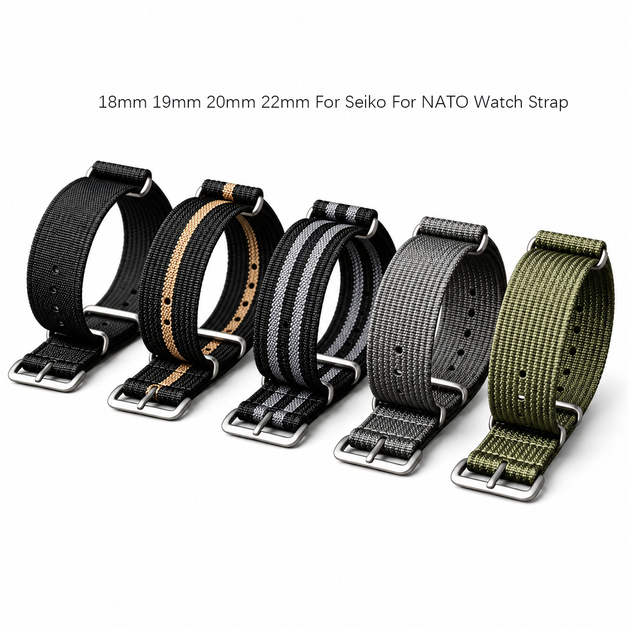 Nato Strap Nylon - 18mm 19mm 20mm 22mm Untuk Tali