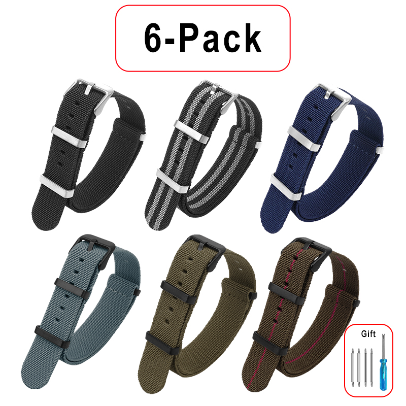 Nato Strap Nylon - 6 buah tali jam tangan NATO