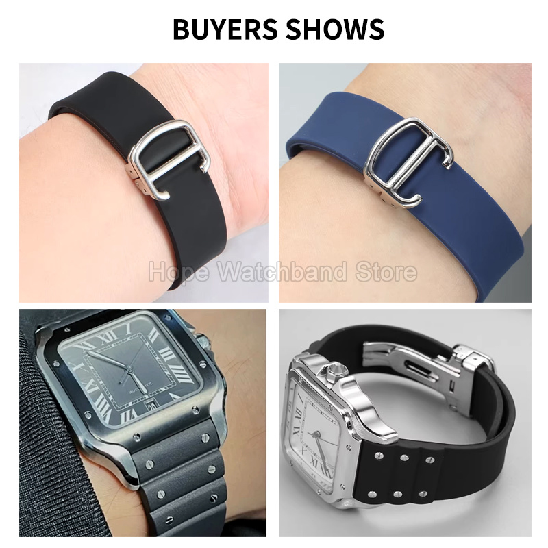 Aksesoris Jam Tangan Silikon A - Cartier Watch Santos ulasan dan harga